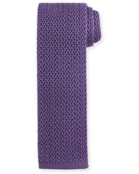 Cravatta di seta lavorata a maglia viola chiaro