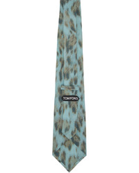 Cravatta di seta leopardata verde menta di Tom Ford