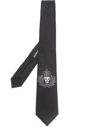 Cravatta di seta nera di Alexander McQueen