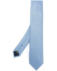 Cravatta di seta ricamata azzurra di Ermenegildo Zegna