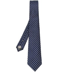Cravatta di seta ricamata blu scuro di Canali