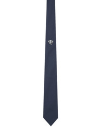Cravatta di seta ricamata blu scuro di Kenzo