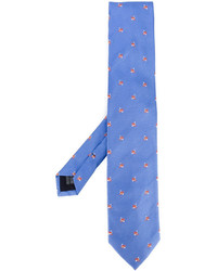 Cravatta di seta ricamata blu di fe-fe