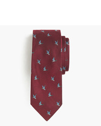 Cravatta di seta ricamata bordeaux