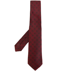 Cravatta di seta ricamata bordeaux di Kiton