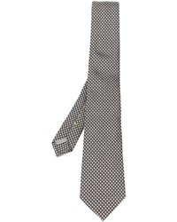 Cravatta di seta ricamata grigio scuro di Canali