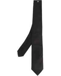 Cravatta di seta ricamata nera