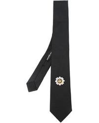 Cravatta di seta ricamata nera di Alexander McQueen