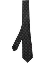 Cravatta di seta ricamata nera di Moschino