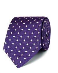Cravatta di seta ricamata viola