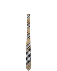 Cravatta di seta scozzese beige