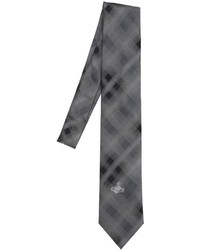 Cravatta di seta scozzese grigio scuro