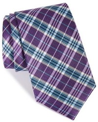 Cravatta di seta scozzese viola