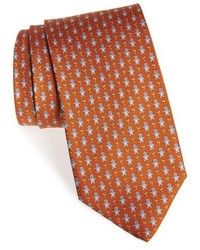 Cravatta di seta stampata arancione