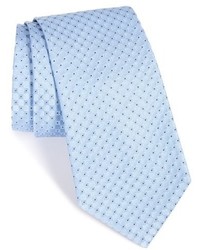 Cravatta di seta stampata azzurra