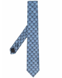Cravatta di seta stampata azzurra di Moschino