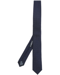 Cravatta di seta stampata blu scuro di Dolce & Gabbana