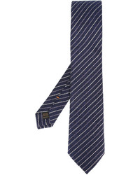 Cravatta di seta stampata blu scuro di Ermenegildo Zegna