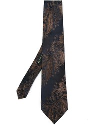 Cravatta di seta stampata blu scuro di Etro