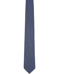 Cravatta di seta stampata blu scuro di Ferragamo