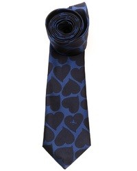 Cravatta di seta stampata blu scuro di Vivienne Westwood