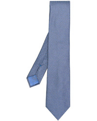 Cravatta di seta stampata blu di Brioni