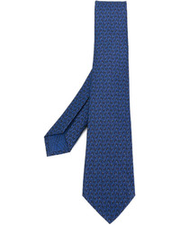 Cravatta di seta stampata blu di Bulgari