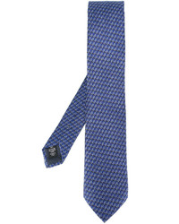 Cravatta di seta stampata blu di Ermenegildo Zegna
