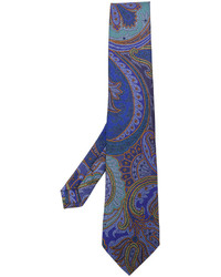 Cravatta di seta stampata blu di Etro