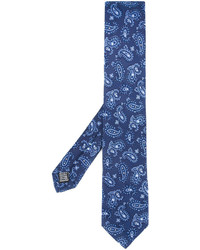Cravatta di seta stampata blu di fe-fe