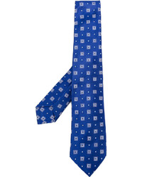 Cravatta di seta stampata blu di Kiton