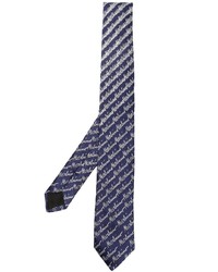 Cravatta di seta stampata blu di Moschino