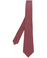 Cravatta di seta stampata bordeaux di Kiton