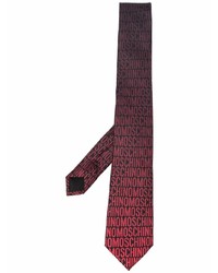 Cravatta di seta stampata bordeaux di Moschino