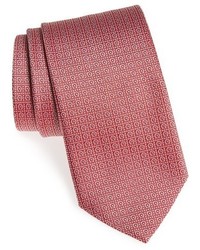 Cravatta di seta stampata fucsia