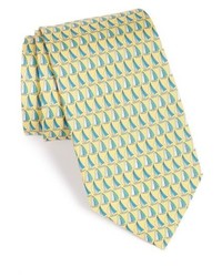 Cravatta di seta stampata gialla