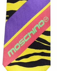 Cravatta di seta stampata gialla di Moschino