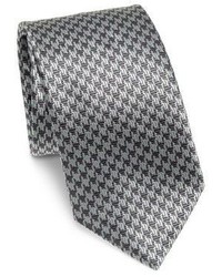 Cravatta di seta stampata grigia