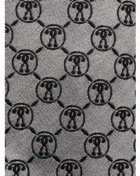 Cravatta di seta stampata grigia di Moschino