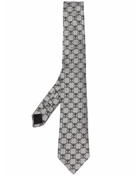Cravatta di seta stampata grigia di Moschino