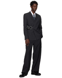 Cravatta di seta stampata grigio scuro di Givenchy