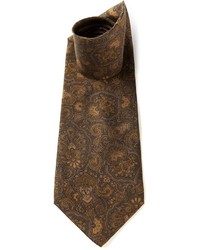 Cravatta di seta stampata marrone di Valentino
