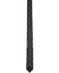 Cravatta di seta stampata nera e bianca di Alexander McQueen
