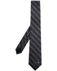 Cravatta di seta stampata nera di Alexander McQueen