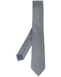 Cravatta di seta stampata nera di Bulgari