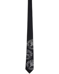 Cravatta di seta stampata nera di Burberry