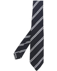 Cravatta di seta stampata nera di Kiton