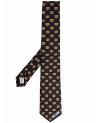 Cravatta di seta stampata nera di Moschino
