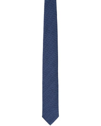 Cravatta di seta stampata nera di Zegna