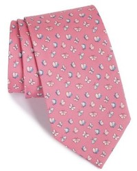 Cravatta di seta stampata rosa
